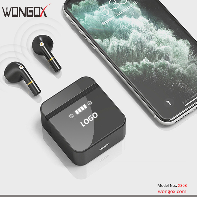 Zippo shape wireless charging case TWS earphones w/ alloy earbuds, lightup brand, QCC chip for OEM ODM