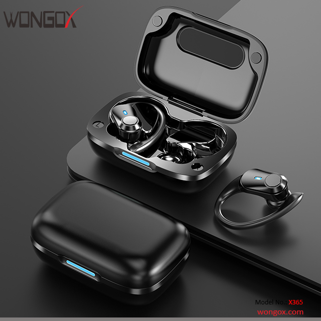 Unique Sport Bluetooth earphones with flexible earhook and flat carry case for OEM & ODM
