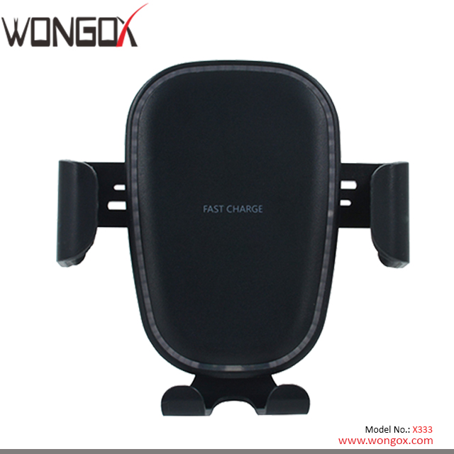 Wireless car fast charger with encircled Leds and adjustable bottom